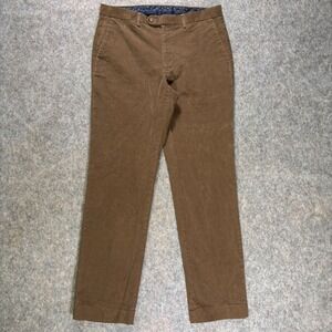 Lauren Ralph Lauren Black Label; Corduroy Pants Brown Flat Front Khaki Sz 33x32